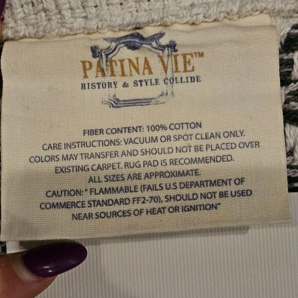 Patina Vie Decorative Interior 100% Cotton Accent Rug Black And Yellow 27"x45" - Picture 10 of 15